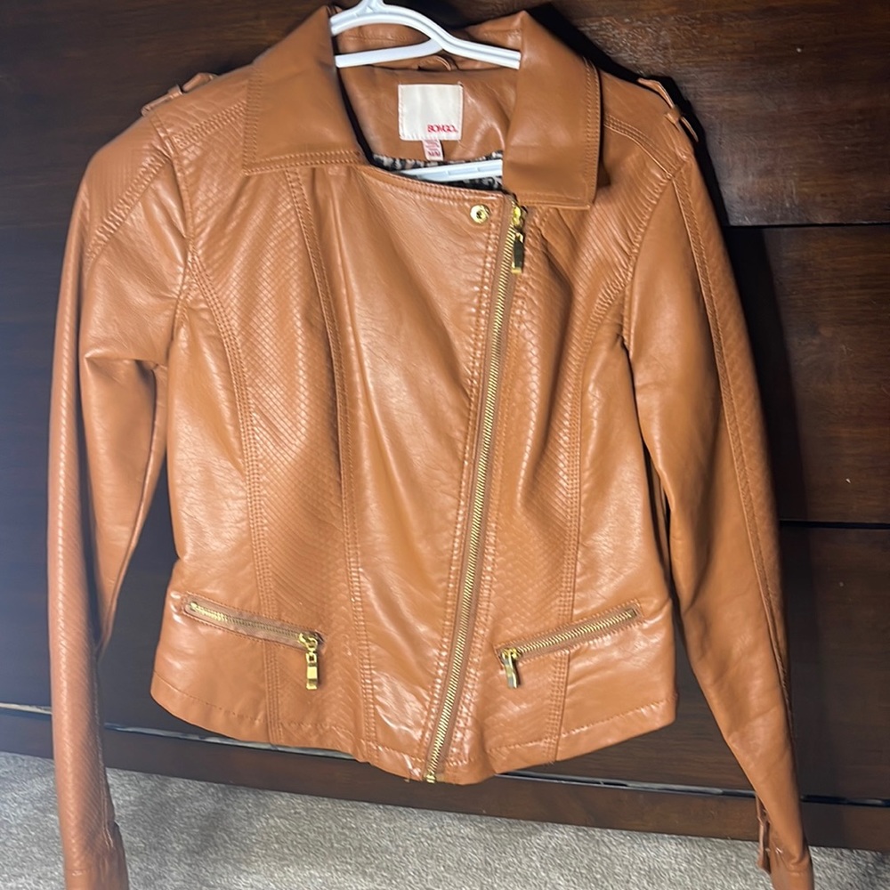 Brown leather Jacket in a size M